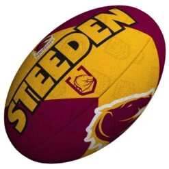 Steeden NRL Broncos Team Supporter Rugby League Balls - Size 5