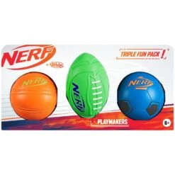 Wahu Nerf Basketball, Footy And Soccer 3 Pack